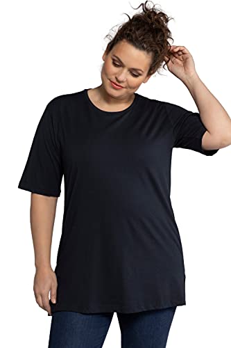 Klassisches Damen Basic-Shirt in Blauschwarz für große Größen, Größe 46-48, von Ulla Popken
