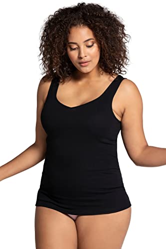Schwarzes Basic Top Unterhemd von Ulla Popken für Damen in Größe 54-56 EU
