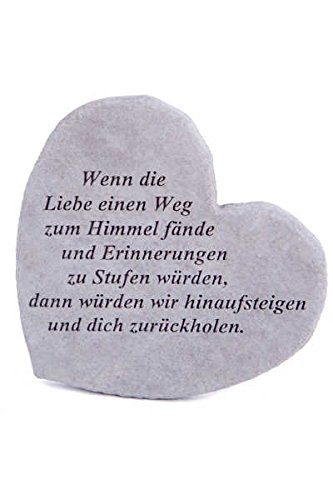 Emotionales Gedenkstein Geschenk: Liebevolle Erinnerung aus Steinguss 17x15cm für Grabgestaltung