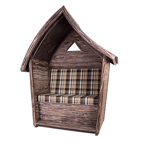 Hochwertige Mahagoni Strandkorbwerk Laubenbank - Perfektes Geschenk für Gartenliebhaber!
