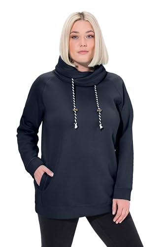 Stilvolles Sweatshirt für Damen in großen Größen - Marine, Größe 50-52