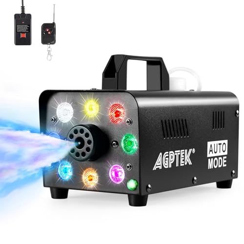 AGPtEK Nebelmaschine mit kabelloser Fernbedienung und LED Licht für besondere Anlässe