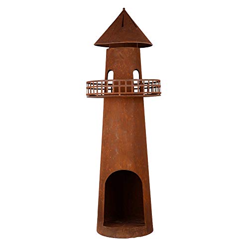 Stilvoller Gartenkamin Leuchtturm aus Edelrost - Perfektes Geschenk für Gartenliebhaber!