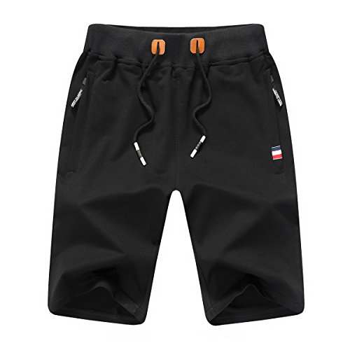 Sommerliche Herren Sport Shorts: Bequeme, elastische Hose in Schwarz, ideal für Geschenke!
