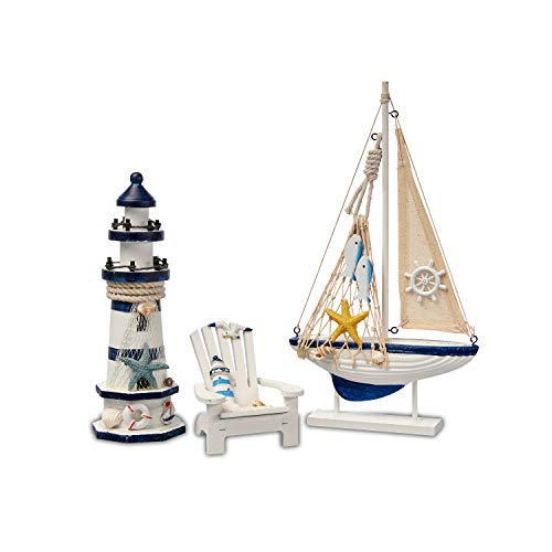 Verwandle dein Badezimmer mit maritimer Flanacom Deko - 3er Set aus Holz