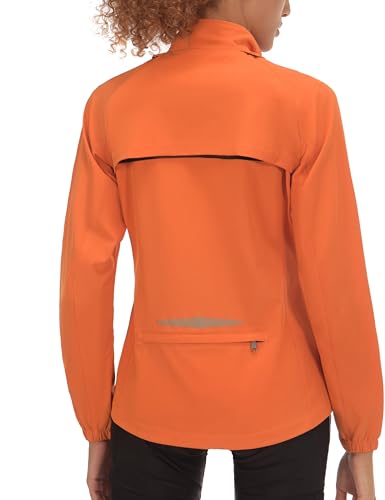 Leichte Damen Laufjacke mit Cabrio-Funktion, schnelltrocknend und winddicht in Orange, Größe XS