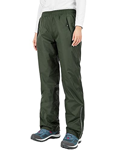 Leichte Regenhose Damen 33,000ft: Wasserdicht, atmungsaktiv, winddicht - Perfekt für Outdoor-Abenteuer! (Armeegrün, Größe 46)