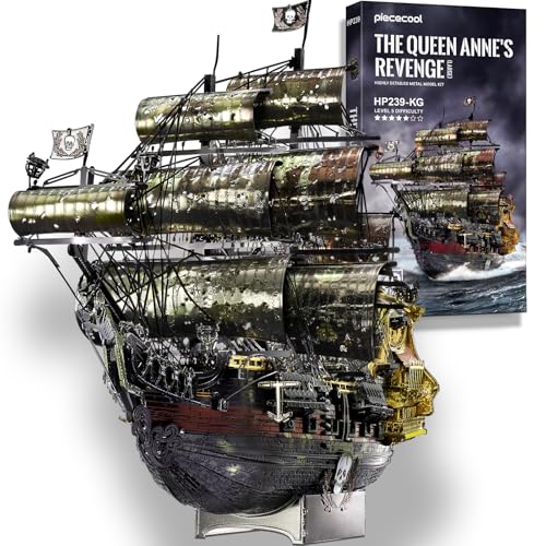 Einzigartiges 3D Metall Puzzle: Piratenschiff Queen Anne's Revenge, 439 Teile, perfektes Geburtstagsgeschenk