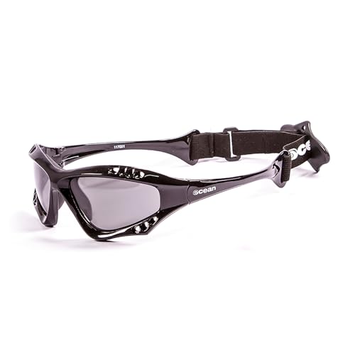 Schwimmende polarisierte Sonnenbrille für Wassersport in glänzendem Schwarz, Einheitsgröße