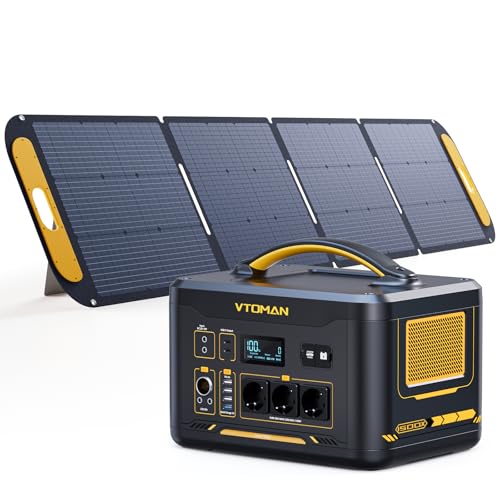 VTOMAN Tragbare Powerstation mit 220W Solarpanel - 828Wh/1500W Solarstrom für unterwegs