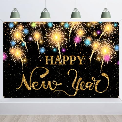Feiere Silvester 2025 mit einem extra großen Happy New Year Banner!