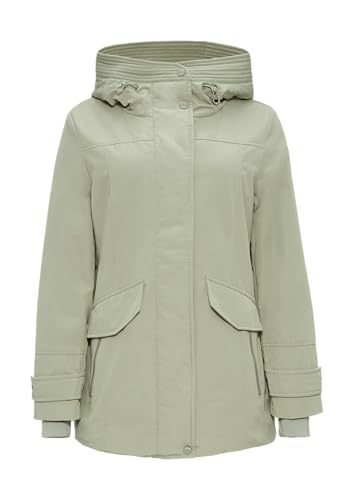 Modische Jacke in hellem Olivgrün, Größe 34 mit Logo-Tape und leichter Wattierung