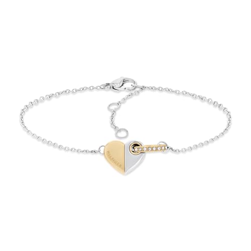 Elegantes Tommy Hilfiger Damen-Gliederarmband mit Herz-Charm - Perfektes Geschenk!