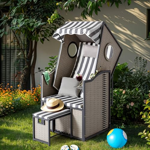 Luxuriöser Bulli Strandkorb XXL mit Bullauge - Perfektes Geschenk für Outdoor-Liebhaber!