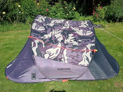 Leichtes Quechua Wurfzelt für 3 Personen in Limited Edition grau/violett