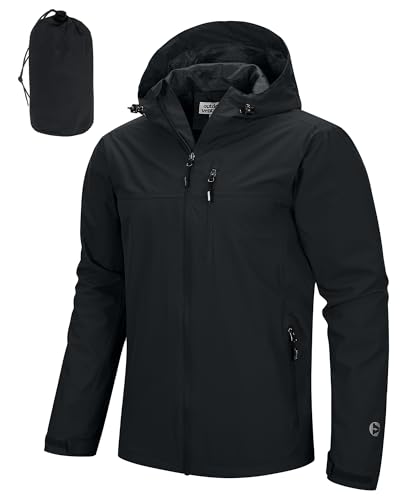 Leichte Regenjacke für Herren - Wasserdicht, atmungsaktiv, packbar - ideal für Outdoor-Aktivitäten