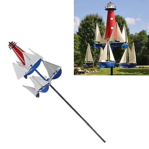 Bunte Segelboot-Windmühlen: Metallkunst für Hof und Garten, perfektes Geschenk