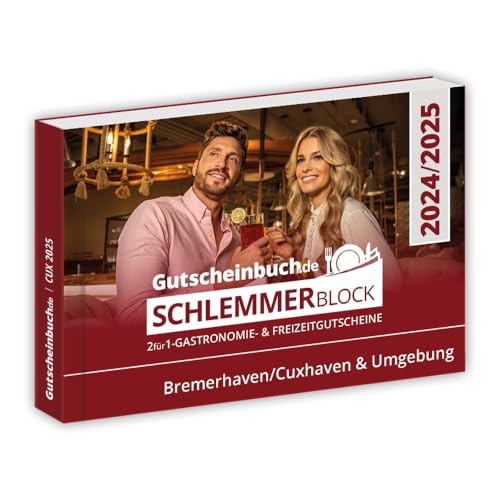 Schenken Sie Genuss: Gutscheinbuch.de Schlemmerblock Bremerhaven/Cuxhaven 2025 mit Mobile-Gutscheine.de Guthaben