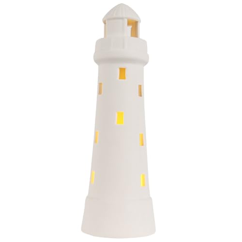 Exklusives LED-Leuchtfeuer aus weißer Keramik - Perfektes Geschenk für jeden Anlass!