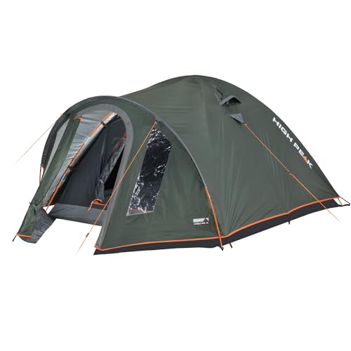 Hochwertiges High Peak Kuppelzelt für Camping und Trekking mit Vorraum, für 2-4 Personen.