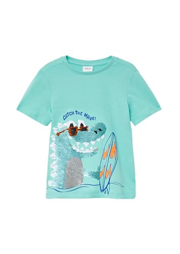 Entzückendes Wendepailletten T-Shirt für Kinder in türkis, Größe 116/122 - Perfektes Geschenk!