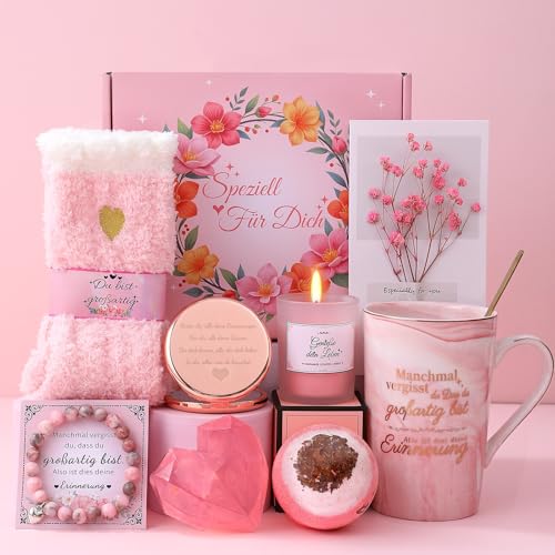 Entspannendes Geschenkset für Frauen: Kaffeebecher und Bad-Accessoires für besondere Anlässe!