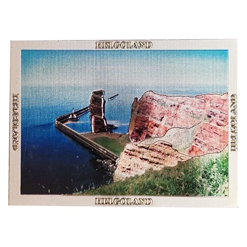 Glitzernder Silbermagnet Lange Anna - Helgoland Souvenir für den Kühlschrank